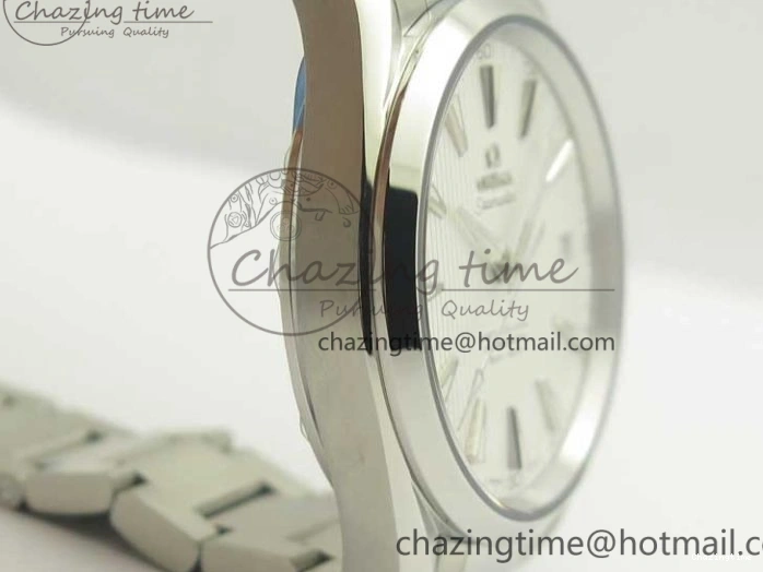 0307 Aqua Terra 150M SS VSF 1:1 Best Edition White Textured Dial Silver Markers on SS Bracelet A8500 Super Clone Chic 8041